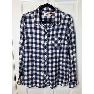 Le Tigre Blue & Pink Buffalo Plaid Cotton Women’s Flannel Size XL